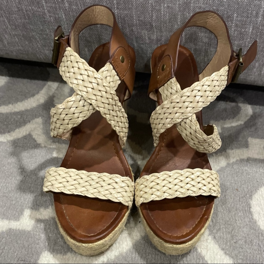 Aldo Brown Wedge Sandals